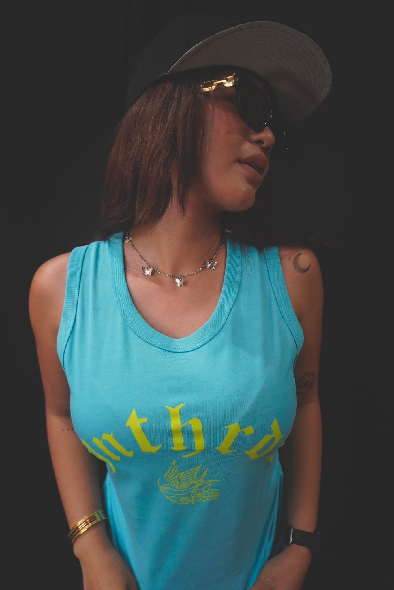 Mascot Tee — Cyan